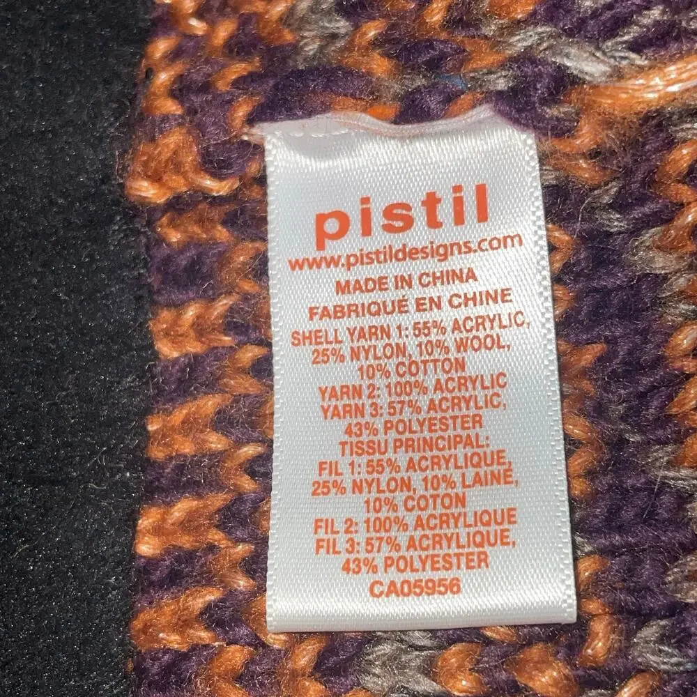 Pistil Visby Pom Beanie Hat Womens Brown Knit Fair Isle Tweed Flecks Mountain